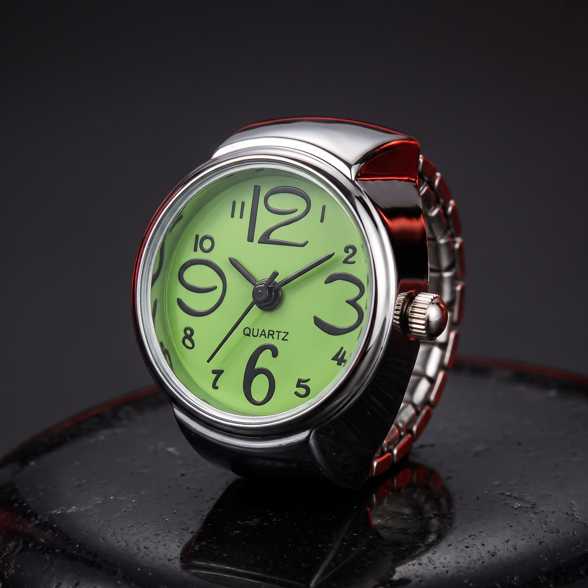 Retro Watch Ring - Pop Green