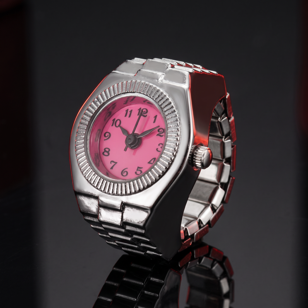 Retro Watch Ring - Link Rose