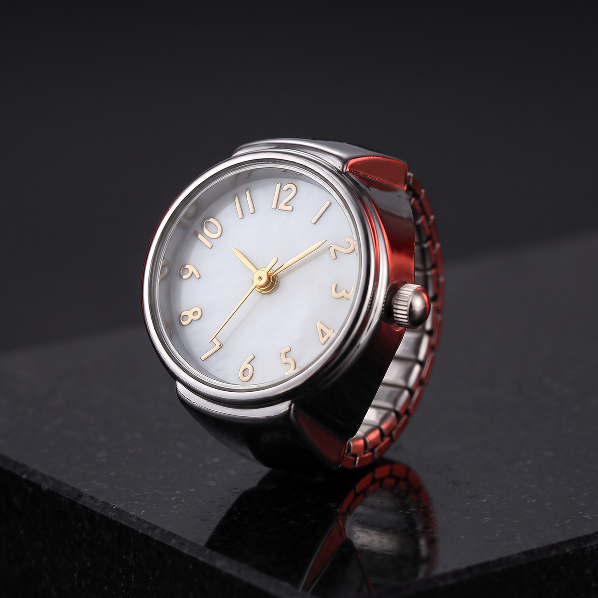 Retro Watch Ring - Vintage Silver