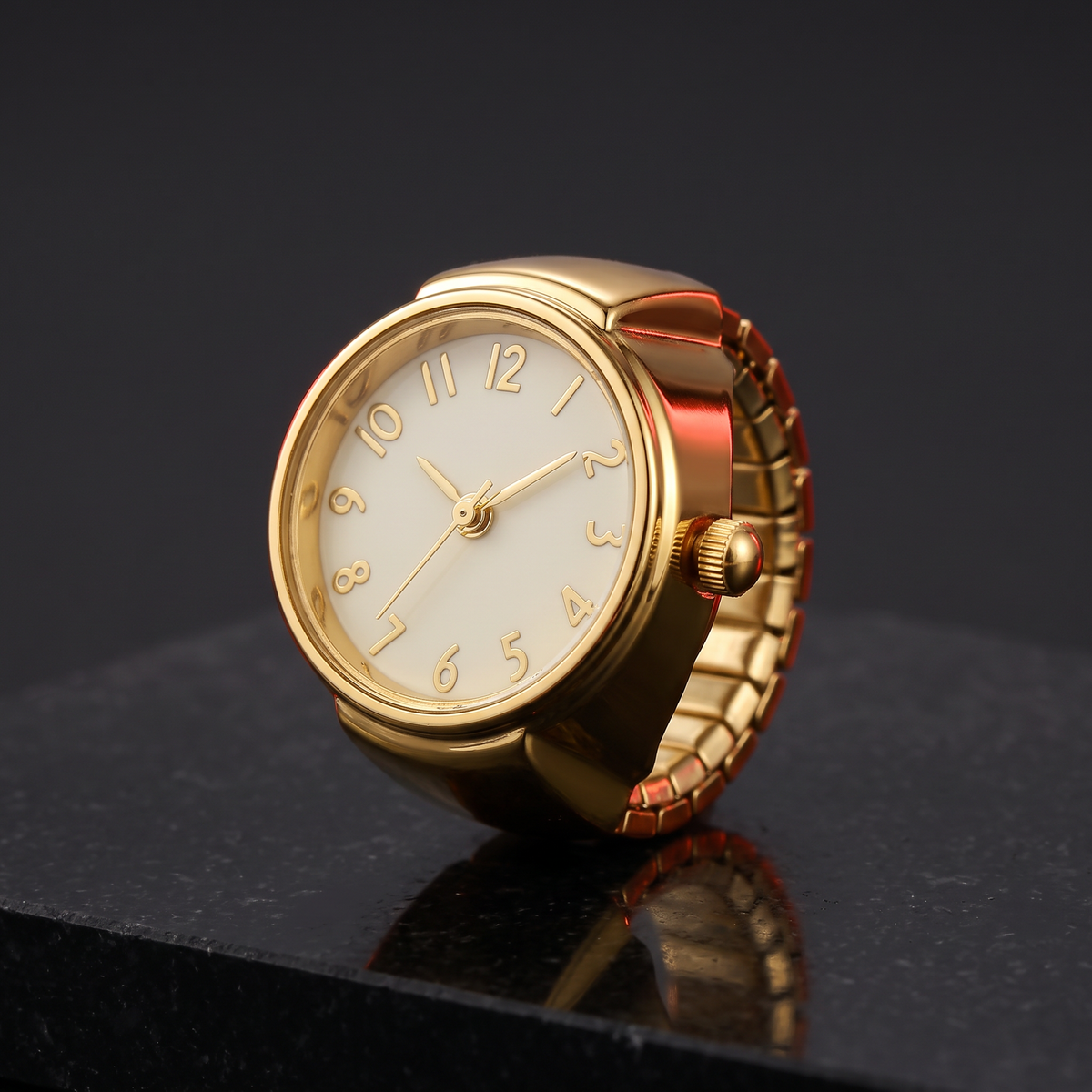 Retro Watch Ring - Vintage Gold
