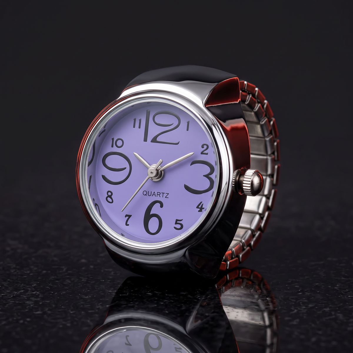 Retro Watch Ring - Pop Purple