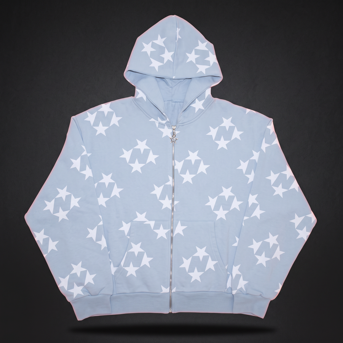 Star Zip-Up Hoodie - Blue