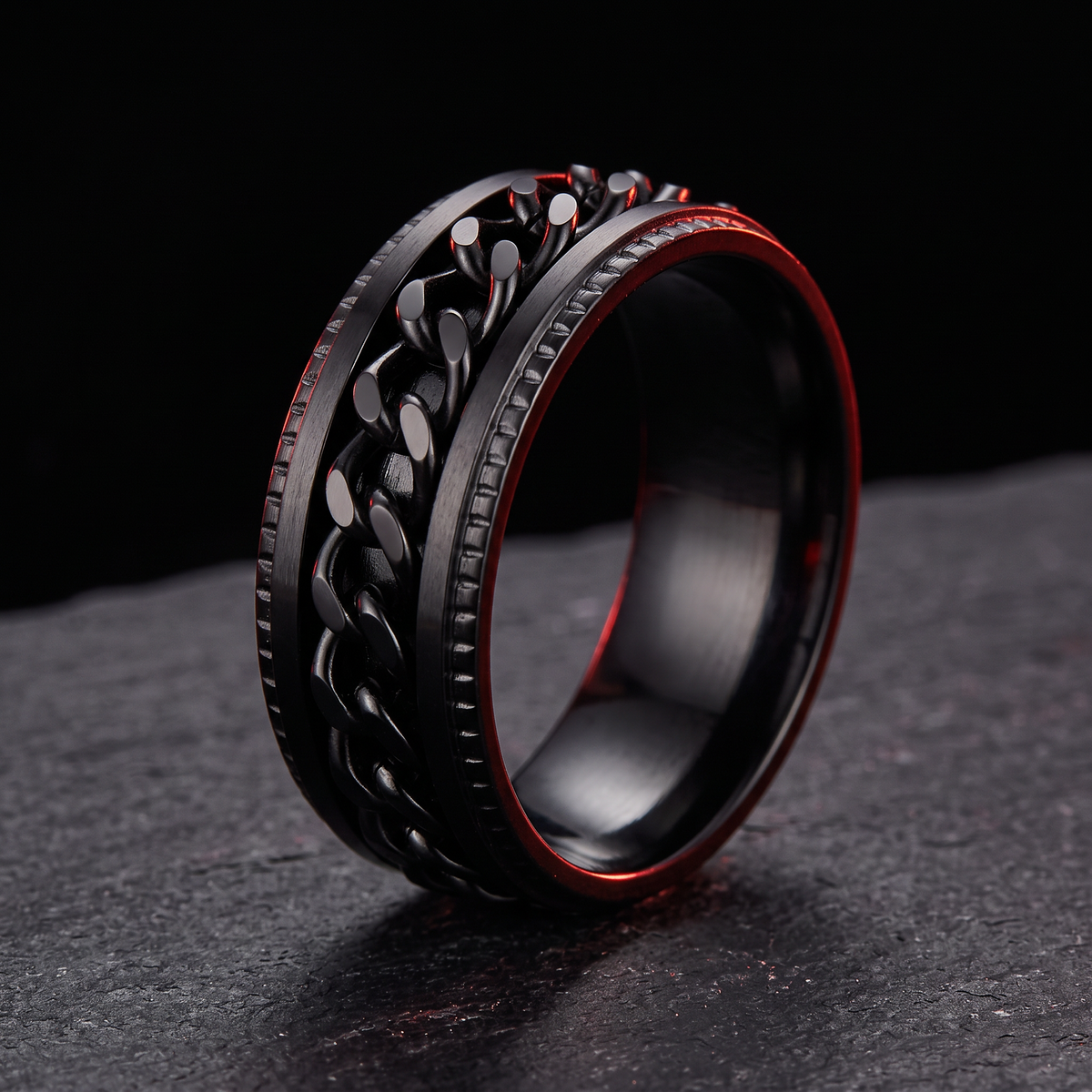 Chain Spinner Ring - Blackout
