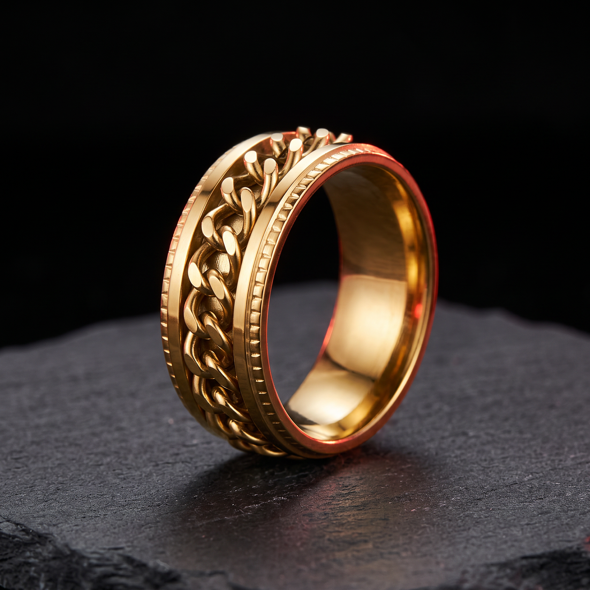 Chain Spinner Ring - Full Gold